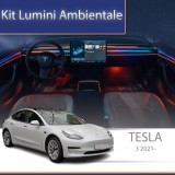 Lumini ambientale Tesla Model 3 2021-2022 set complet control telefon sau sistem original CarStore Technology