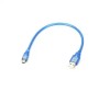 Cablu USB A la Mini USB, 30cm, Albastru, Ecranat, Transfer Date, Alimentare
