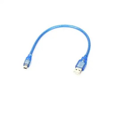 Cablu ecranat USB A la mini USB 30cm albastru USB-A/MINI-USB/30 foto