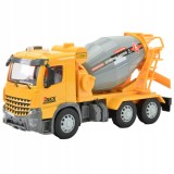 Camion betonieră de jucărie 1:12, tambur rotativ, 36 x 13 x 17 cm, plastic și gumă