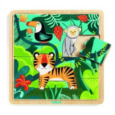 Puzzle incastru de lemn - Jungla animalelor