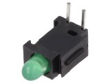LED Carcasă Verde 2,8mm 20mA 40&deg; 10-20mcd