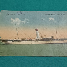 CARTE POȘTALĂ * CONSTANȚA VAPORUL REGELE CAROL ÎN PORT *1912 *