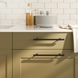 Gossi manere de dulap, 20 buc., negru, 192 mm, otel inoxidabil