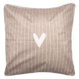 Cumpara ieftin Perna decorativa textil maro alb 45x45x4 cm
