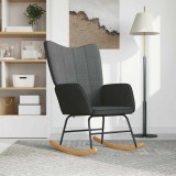 VidaXL Scaun balansoar, gri &icirc;nchis, material textil