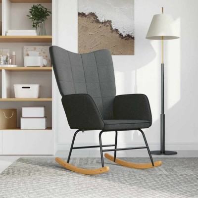 vidaXL Scaun balansoar, gri &amp;icirc;nchis, material textil 328008 foto