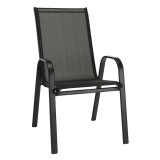Cumpara ieftin Scaun Mobikon Aldera Gri inchis/Negru, Textil/Otel, 54x72x96 cm, Sarcina Max 120 kg