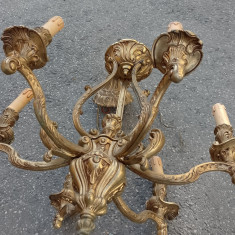 Spectaculos candelabru in stil francez din bronz masiv de dimensiuni mari