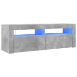 Cumpara ieftin Comoda TV cu lumini LED, gri beton, 120x35x40 cm