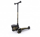 Cumpara ieftin Trotineta copii pliabila cu roti luminoase, suport jucarie, Highwaykick 2 Black Gold Limited, 2 ani +, pana la 50 kg, Scoot Ride, Scoot And Ride