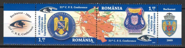 Romania 2009 Mi 6360/61 y pair MNH - LP 1834 A 31-a Conferinta a Politiilor
