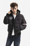 Alpha Industries geacă Hooded Puffer Fd Nasa bărbați, culoarea negru, de iarnă 198121.03-black