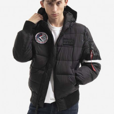 Alpha Industries geacă Hooded Puffer Fd Nasa bărbați, culoarea negru, de iarnă 198121.03-black