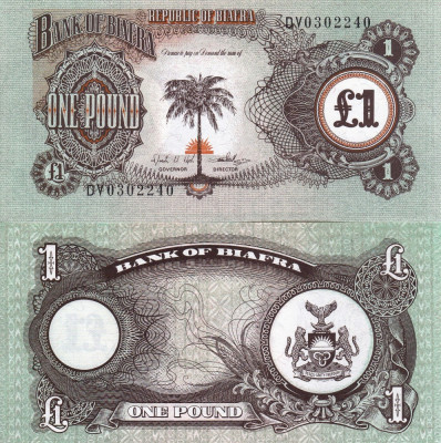 BIAFRA 1 pound ND 1968-69 UNC!!! foto