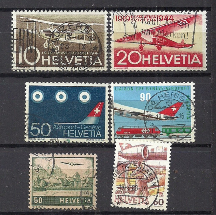 ELVETIA &ndash; AVIOANE, timbre stampilate, SD220
