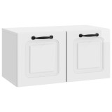 vidaXL Oglindă TV montată pe perete Alb foarte lucios Lemn prelucrat 899389