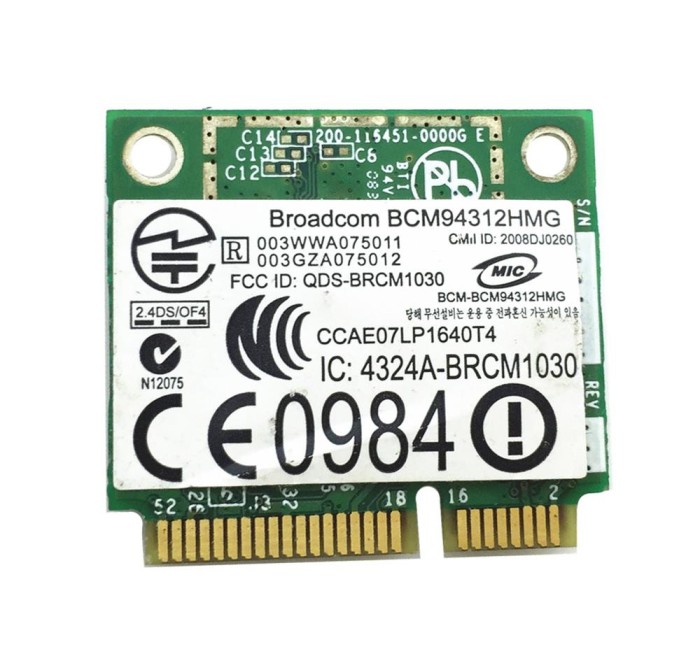 286.Modul/Placa retea wifi wireless wifi laptop BCM94312HMG