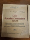 RAR Set Complet 4 Volume Cod de Procedură Civilă Adnotat Const. Gr. C. Zotta 1932-1941 Ediții Originale Interbelice, provenienta deosebita