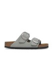 Birkenstock papuci din nubuc Arizona Big Buckle femei, culoarea gri, 1029311