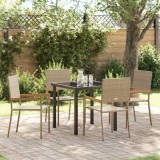 VidaXL Set de masă pentru grădină 5 pcs Bej Rattan poli