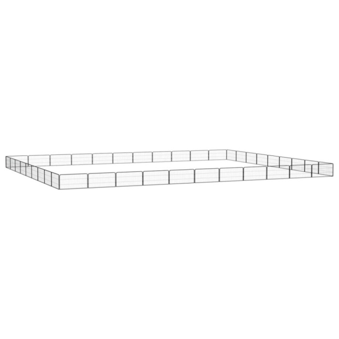 vidaXL Țarc c&acirc;ini 40 panouri negru 100x50 cm oțel vopsit electrostatic