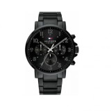 Ceas cronograf Tommy Hilfiger Daniel cu baterie și brățară metalică neagră 1710383