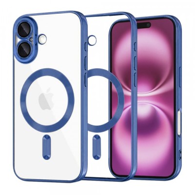 Husa MagSafe pentru Apple iPhone 16 Plus, Techsuit, Luxury Crystal, Albastra foto