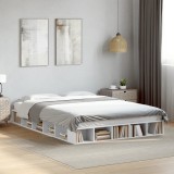 VidaXL Cadru de pat, alb, 140x200 cm, lemn prelucrat