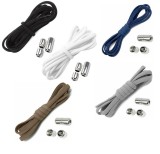 Cumpara ieftin Sireturi flexibile din plastic si metal, 100 cm , Fara legare, cu prinderi metalice la capete, pentru pantofi sport, casual si eleganti