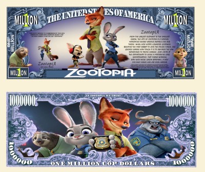 !!! SUA = FANTASY NOTE (TJ6) = DESENE ANIMATE : ZOOTOPIA - 2024 - UNC foto