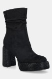 GOE botine culoarea negru, cu toc drept, SS2N4202 BLACK