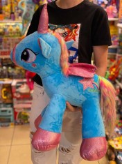 Unicorn albastru de plus 60 cm foto