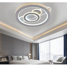 Lustra LED 70W, diamante + cercuri, lumina calda/rece/neutra