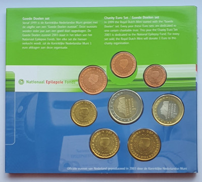 Set monetarie 2003 Olanda 8 monede km 234-241 Charity set, epilepsy fund - M01 foto