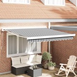 Copertină retractabilă antracit/alb, 3x2,5 m, textil/aluminiu