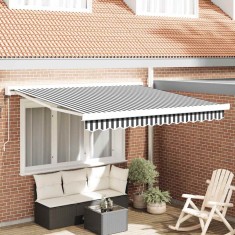 vidaXL Copertină retractabilă antracit/alb, 3x2,5 m, textil/aluminiu foto
