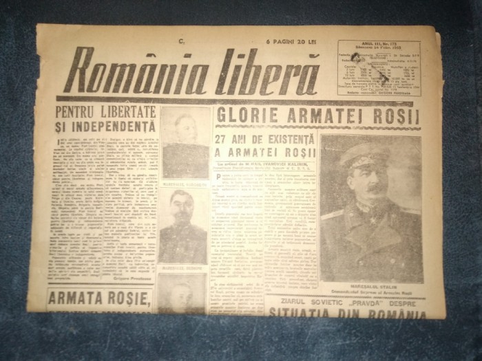 ZIAR ROMANIA LIBERA 24 FEBRUARIE 1945