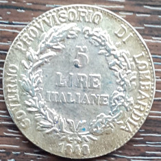 (M2527) REPLICA MONEDA DIN AUR ITALIA, LOMBARDIA - 5 LIRE 1848