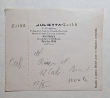 Bon atelier foto JULIETTA &ndash; A. Klingsberg, Fotograf al Curții Regale, București