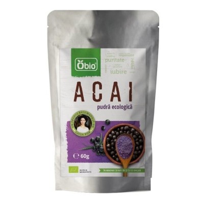Acai Pulbere Bio Raw Obio 60gr foto