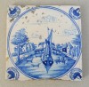 &quot;Ambarcatiune pe canal&quot; placa ceramica de Delft sec 18