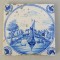 &quot;Ambarcatiune pe canal&quot; placa ceramica de Delft sec 18