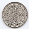 Olanda 10 Cents 1939 - Wilhelmina, Argint 1.4 g/640, 15 mm KM-163, Europa