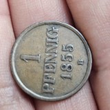 1 pfennig 1855 B , Germania