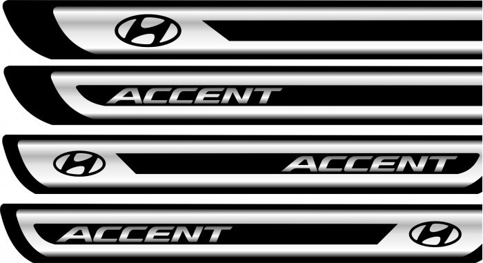 Set protectii praguri CROM - Hyundai Accent