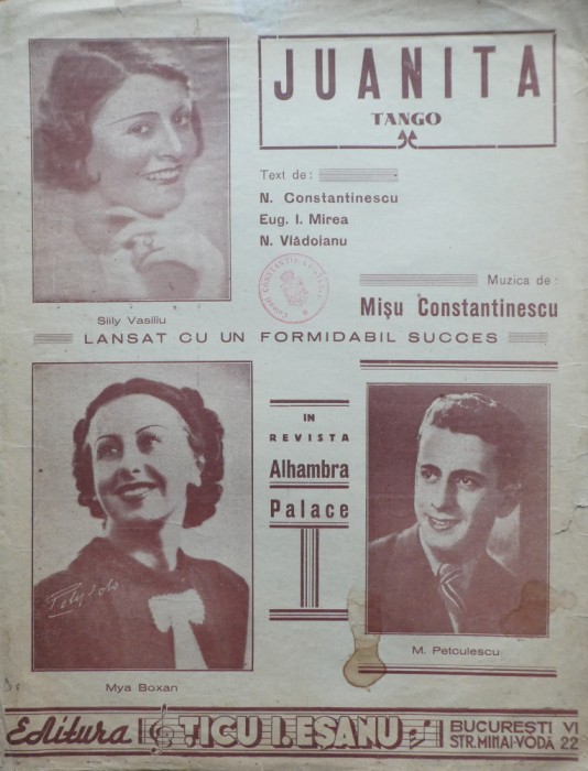 Teatrul de Revista Alhambra, Juanita, de Vasilescu, cu Silly Vasiliu, Mya Boxan