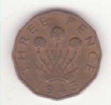 Marea Britanie 3 Pence 1943 - George VI with 'IND:IMP'
