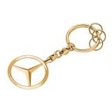 Cumpara ieftin Breloc Mercedes-Benz Brussels DEPOX&reg;, Zinc Turnat, Finisaj Lucios, 3 Inele Suplimentarem, 9 cm, Auriu