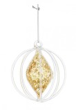Set 6 ornamente paiete aurii brad 9.2 cm